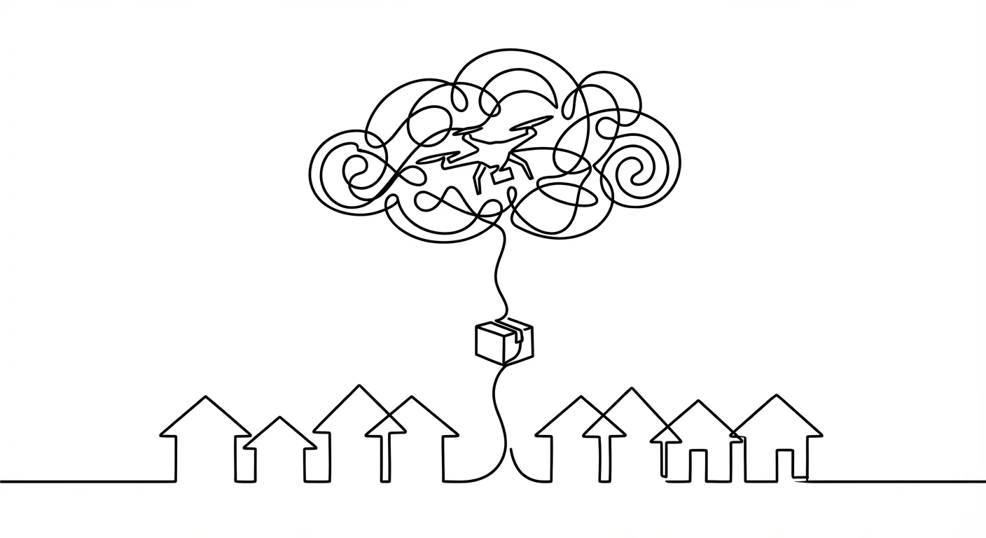 Illustration for The Drone Delivery Fantasy: Why We're Still 10 Years Away